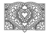 Download, print, color-in, colour-in Page 41 Large Heart and Flowers